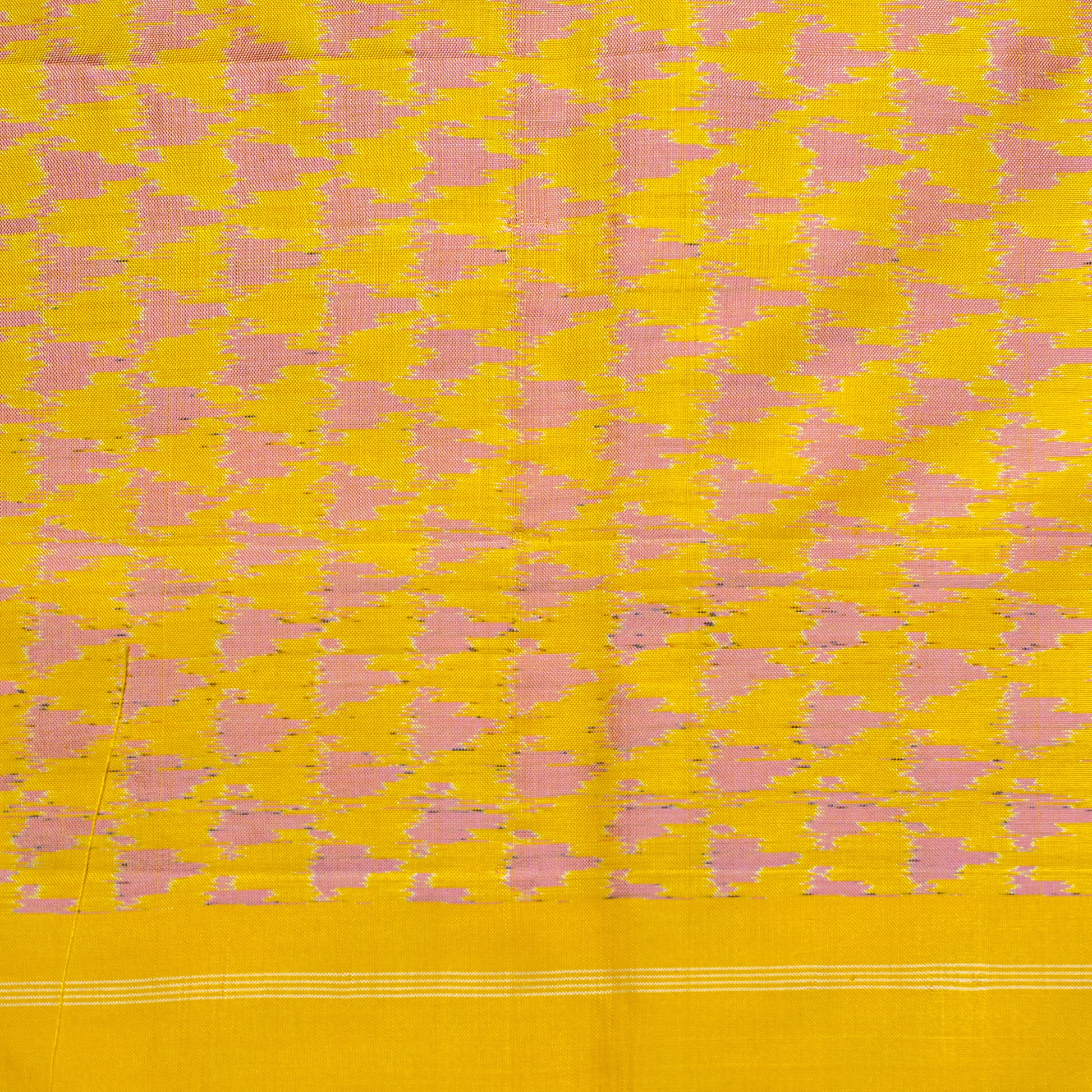 Bibhu Mohapatra Yellow & Grey Mulberry Silk Pochampally Ikat Saree Ikatan