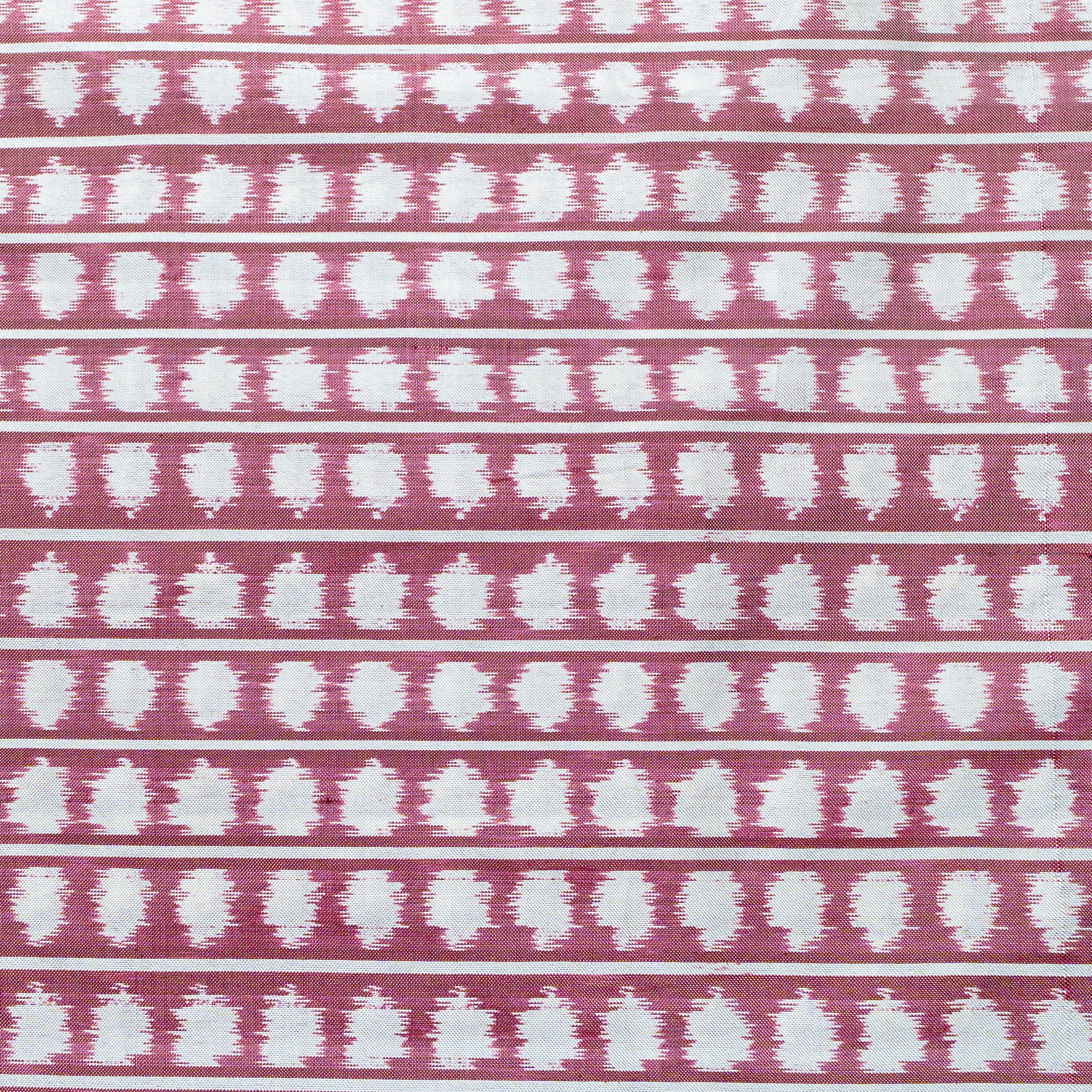 Bibhu Mohapatra Maroon &amp; White Mulberry Silk Pochampally Ikat Saree Ikatan