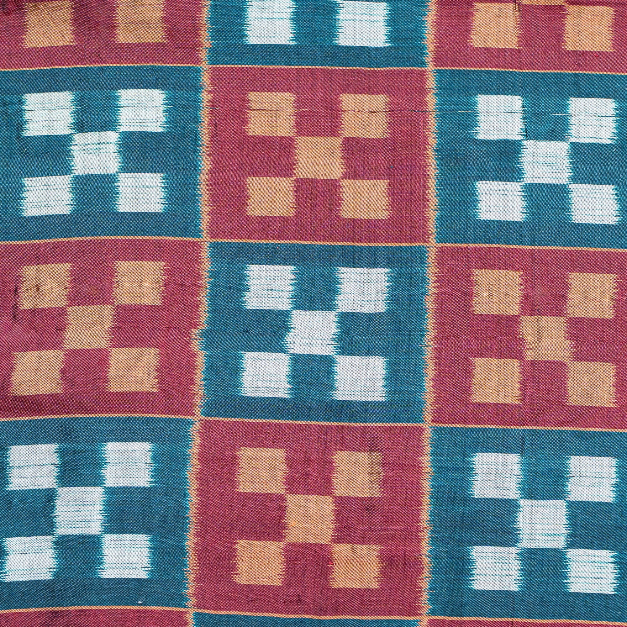 Bibhu Mohapatra Maroon &amp; Blue Mulberry Silk Odisha Ikat Saree Ikatan