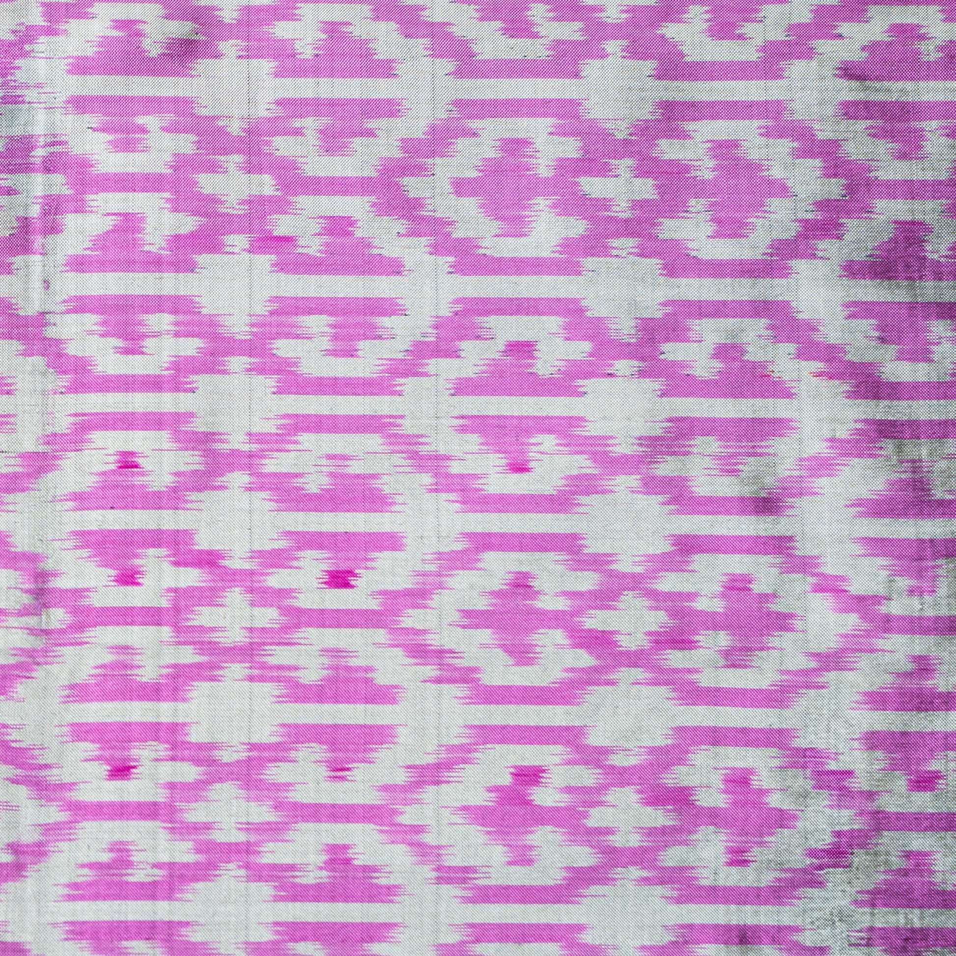 Bibhu Mohapatra Purple & Silver Mulberry Silk Pochampally Ikat Saree Ikatan