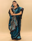 Bibhu Mohapatra Blue & Silver Mulberry Silk Odisha Ikat Saree