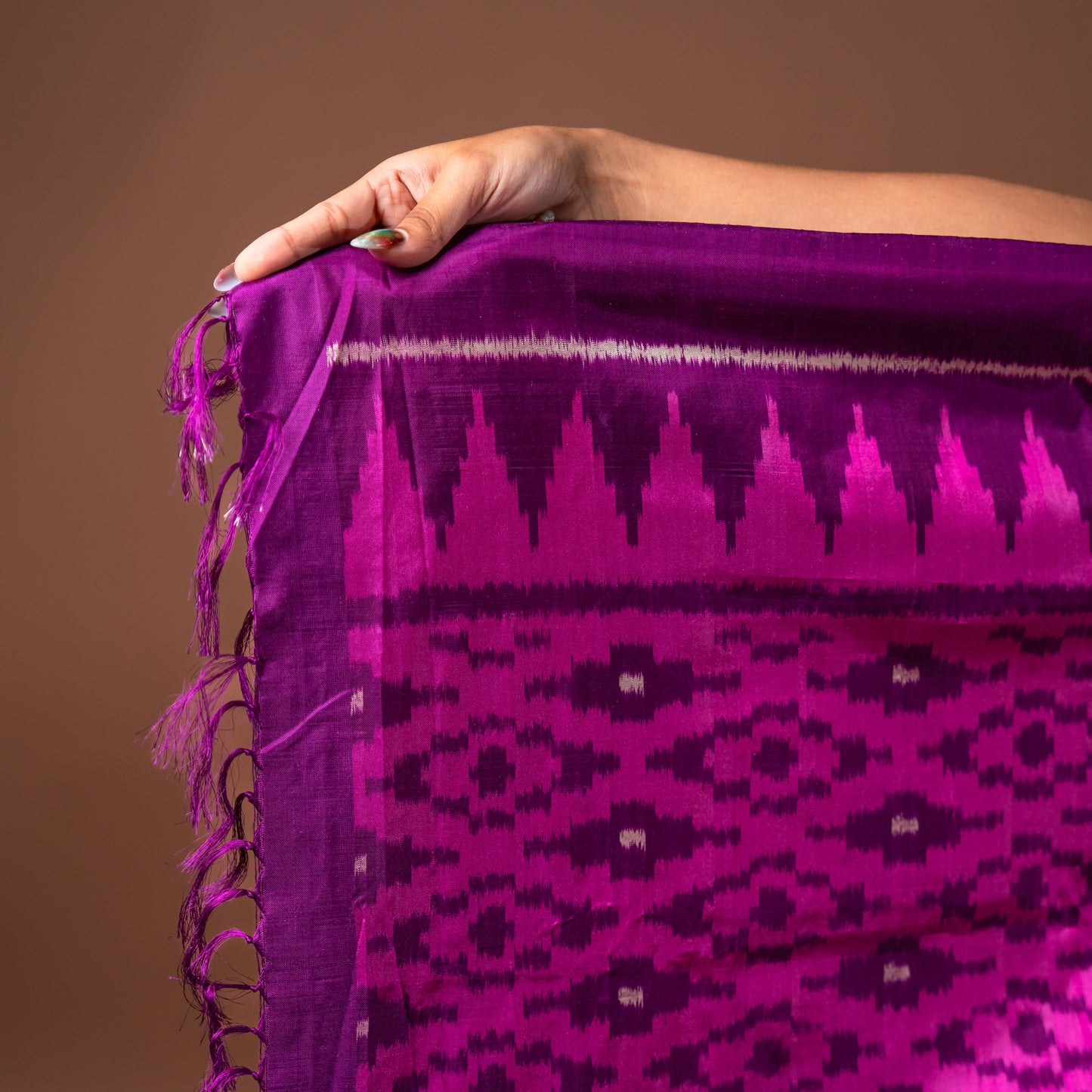 Bibhu Mohapatra Purple & Pink Mulberry Silk Odisha Ikat Saree Ikatan