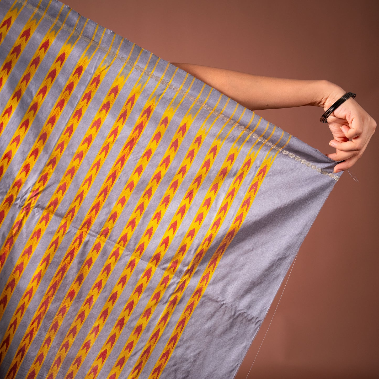 Bibhu Mohapatra Dark Purple & Orange Mulberry Silk Odisha Ikat Saree Ikatan