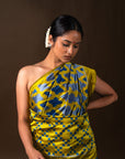 Bibhu Mohapatra Yellow & Blue Mulberry Silk Odisha Ikat Saree Ikatan