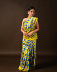 Bibhu Mohapatra Yellow & Blue Mulberry Silk Odisha Ikat Saree Ikatan