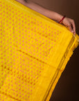 Bibhu Mohapatra Yellow & Brown Mulberry Silk Pochampally Ikat Saree Ikatan