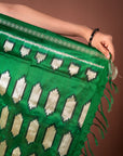 Bibhu Mohapatra Green & Yellow Mulberry Silk Pochampally Ikat Saree Ikatan