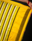 Bibhu Mohapatra Yellow & Olive Mulberry Silk Pochampally Ikat Saree Ikatan