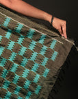 Ikatan Sea Green & Grey Mulberry Silk Pochampally Ikat Saree Ikatan