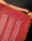 Ikatan Peach Mulberry Silk Odisha Ikat Saree Ikatan