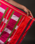 Ikatan Mauve & Pink Mulberry Silk Pochampally Ikat Saree Ikatan