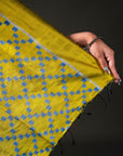 Ikatan Blue & Yellow Mulberry Silk Odisha Ikat Saree Ikatan