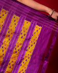 Ikatan Yellow & Purple Mulberry Silk Odisha Ikat Saree Ikatan