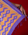Ikatan Iris Purple & Yellow Mulberry Silk Pochampally Ikat Saree Ikatan
