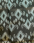 Black & Grey Mulberry Silk Odisha Ikat Saree with Chakra Border