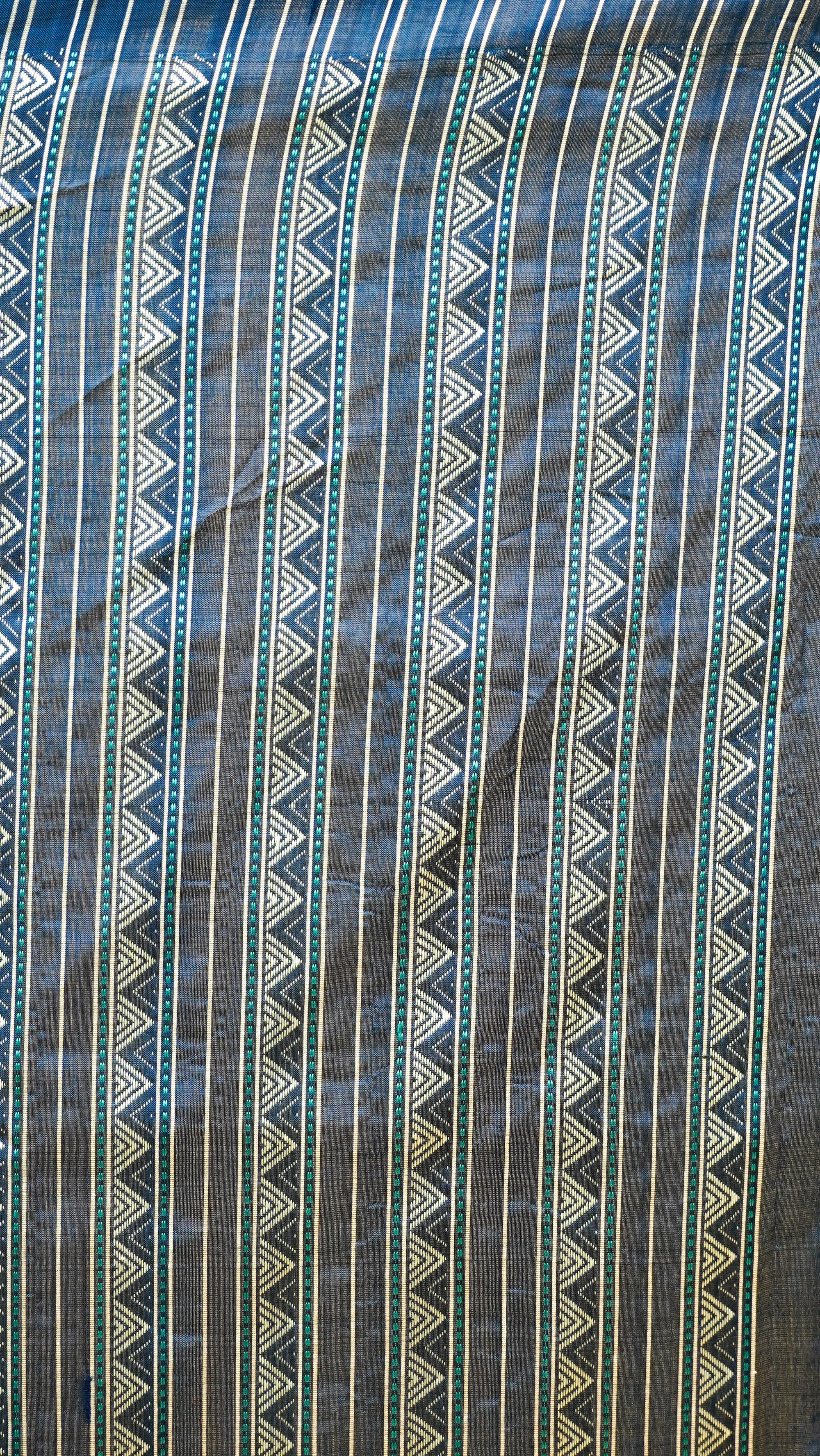 Dual Shaded Blue Mulberry Silk Pochampally Ikat Saree