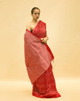 Red Mulberry Silk Odisha Ikat Saree