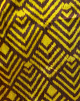 Dark Brown & Yellow Mulberry Silk Odisha Ikat Saree with Zig-Zag Border