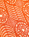 Rust Orange & Green Mulberry Silk Pochampally Ikat Saree