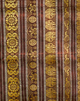 Dark Yellow & Brown Mulberry Silk Odisha Ikat Saree