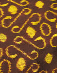Chocolate Brown & Yellow Mulberry Silk Odisha Ikat Saree