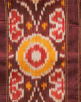 Maroon & Yellow Mulberry Silk Pochampally Ikat Saree