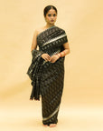 Black Mulberry Silk Sambalpuri Ikat Saree