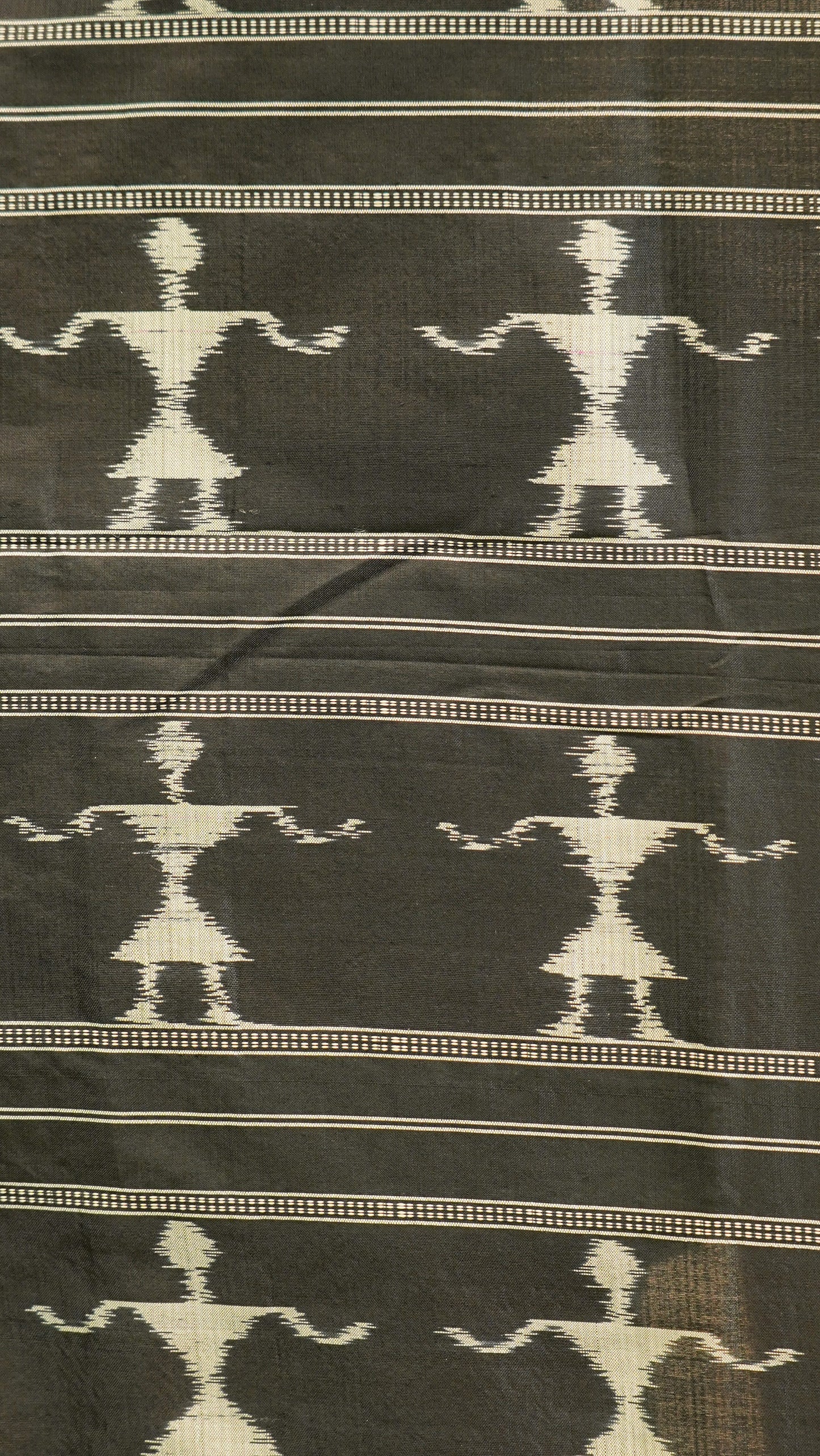Black Mulberry Silk Sambalpuri Ikat Saree
