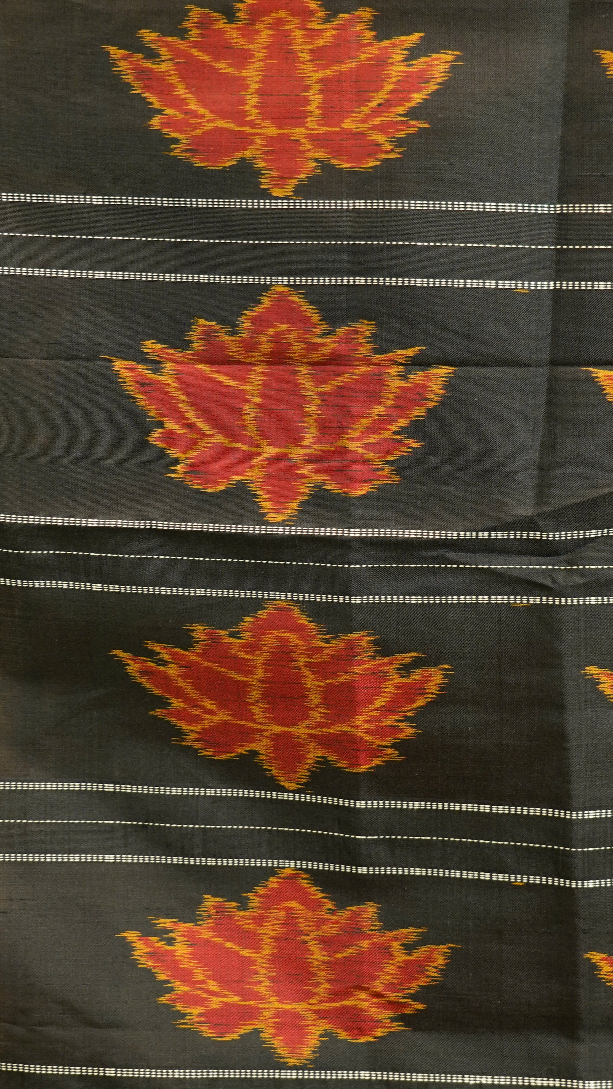 Golden &amp; Black Mulberry Silk Odisha Ikat Saree