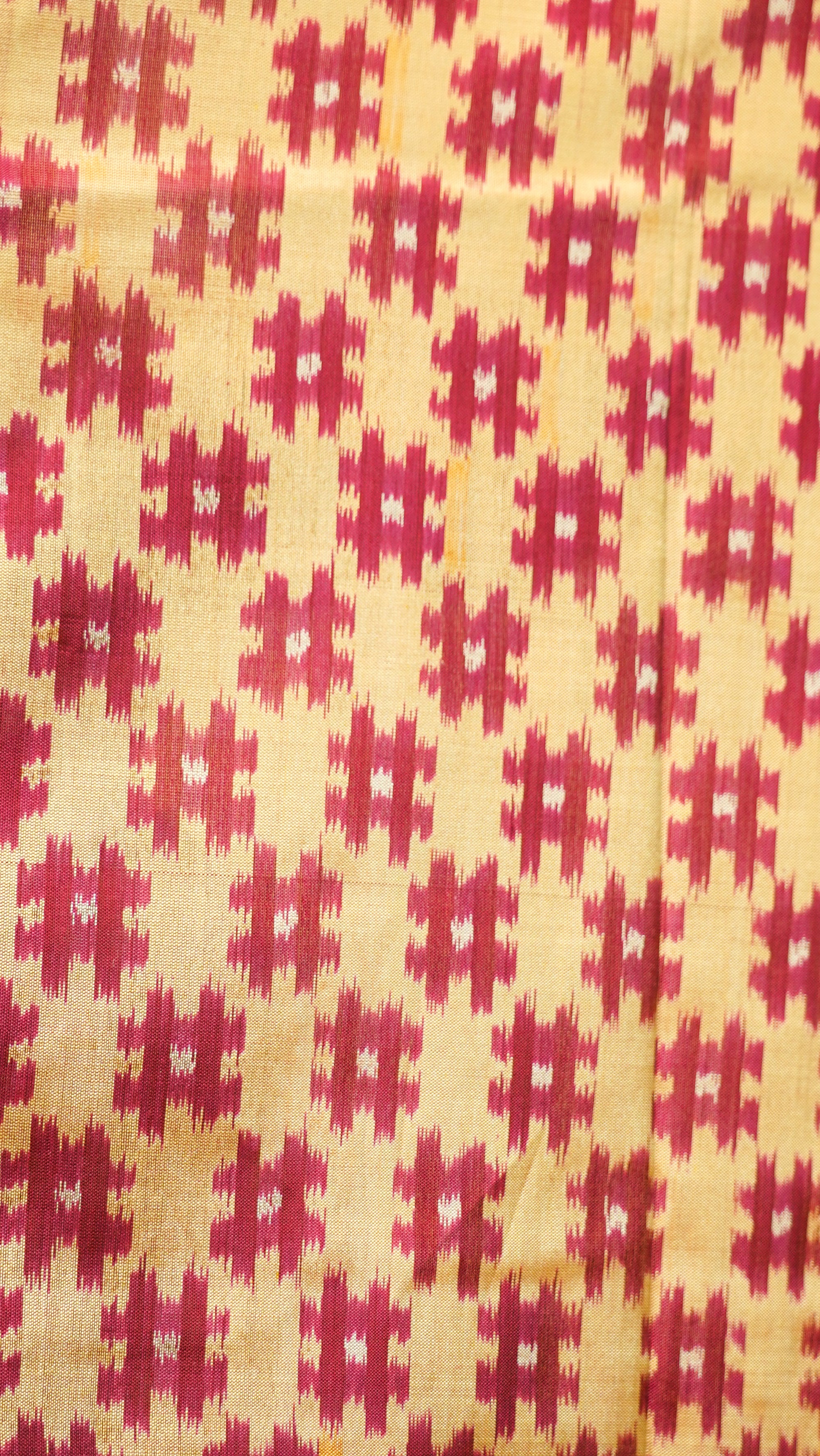 Mint Green &amp; Maroon Mulberry Silk Pochampally Ikat Saree