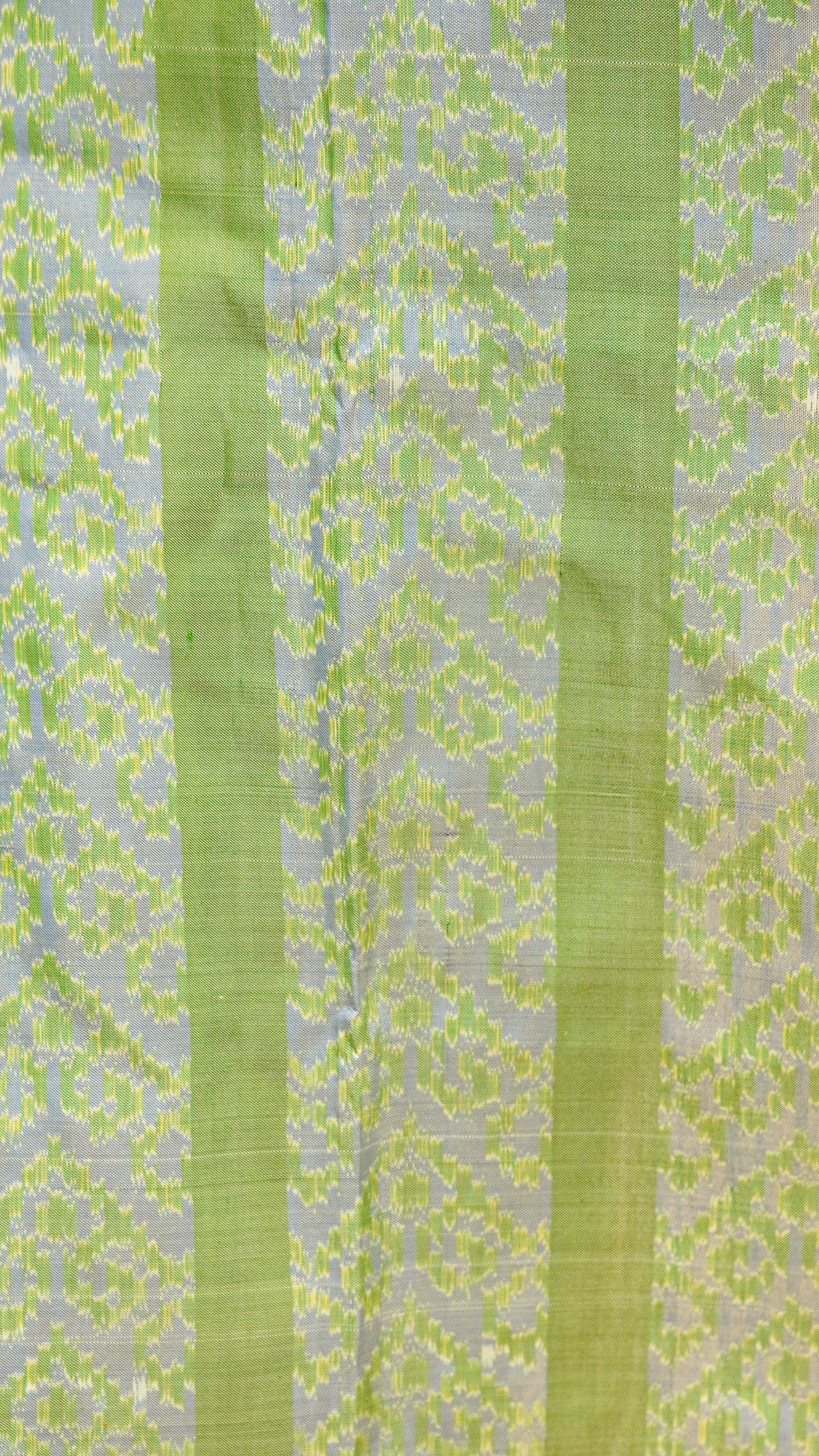 Green & Grey Mulberry Silk Pochampally Ikat Saree