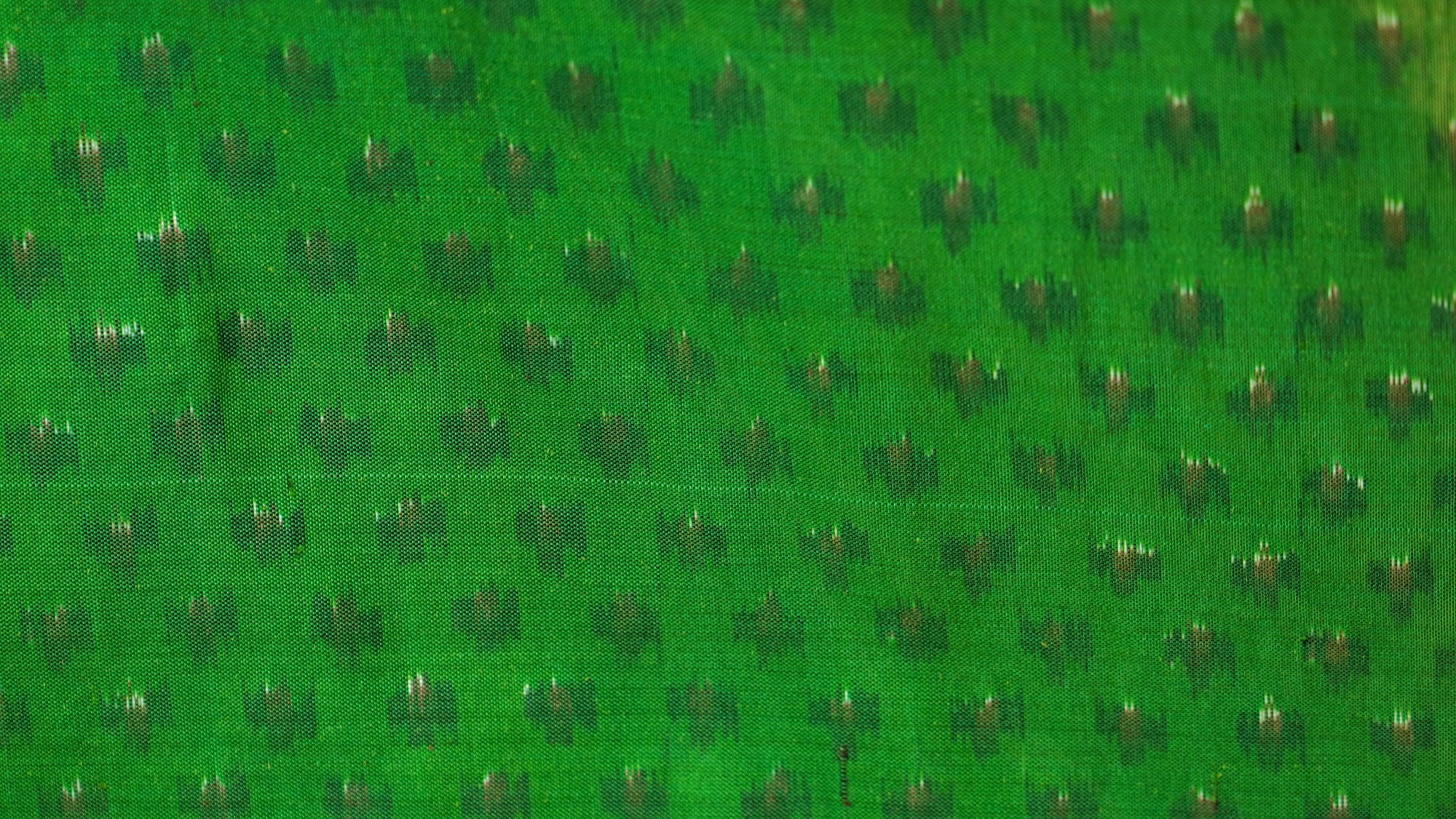 Green &amp; Grey Mulberry Silk Pochampally Ikat Saree