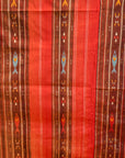 Red & Black Mulberry Silk Odisha Double Warp Ikat Saree