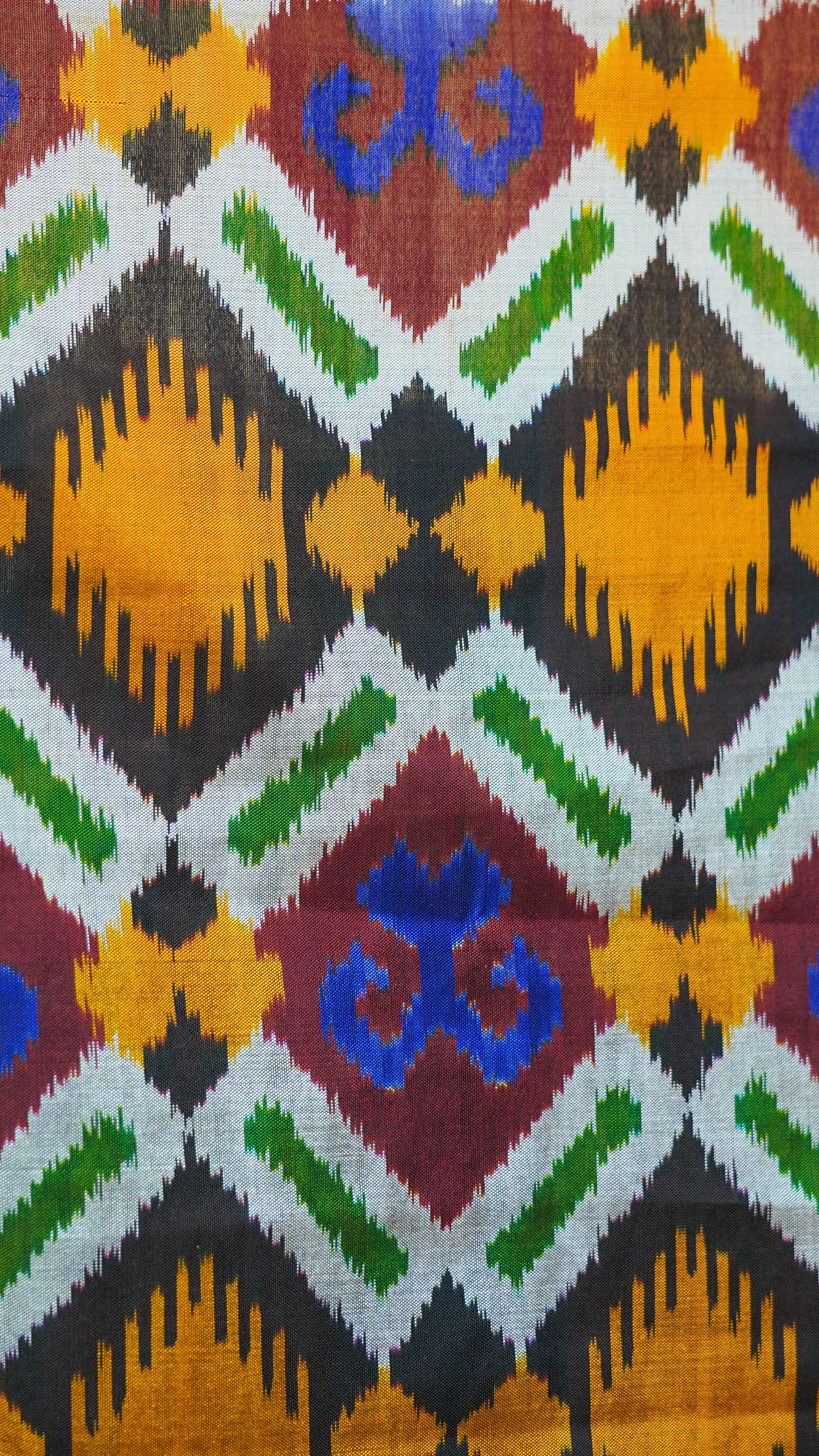 Maroon &amp; Golden Mulberry Silk Pochampally Ikat Saree