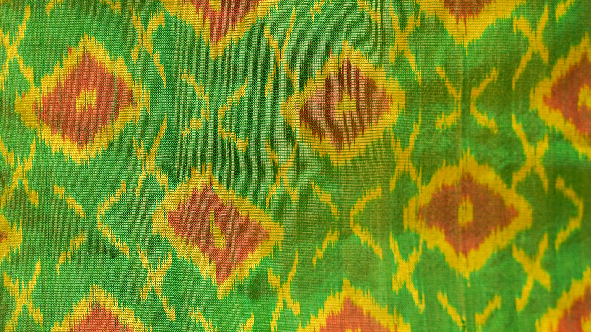 Bibhu Mohapatra Green &amp; Orange Mulberry Silk Odisha Ikat Saree