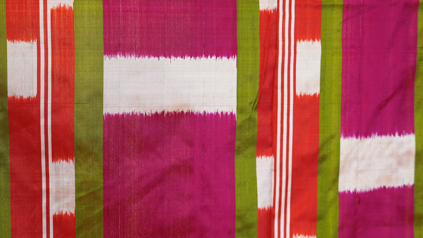 Bibhu Mohapatra Orange & Green Mulberry Silk Pochampally Ikat Saree