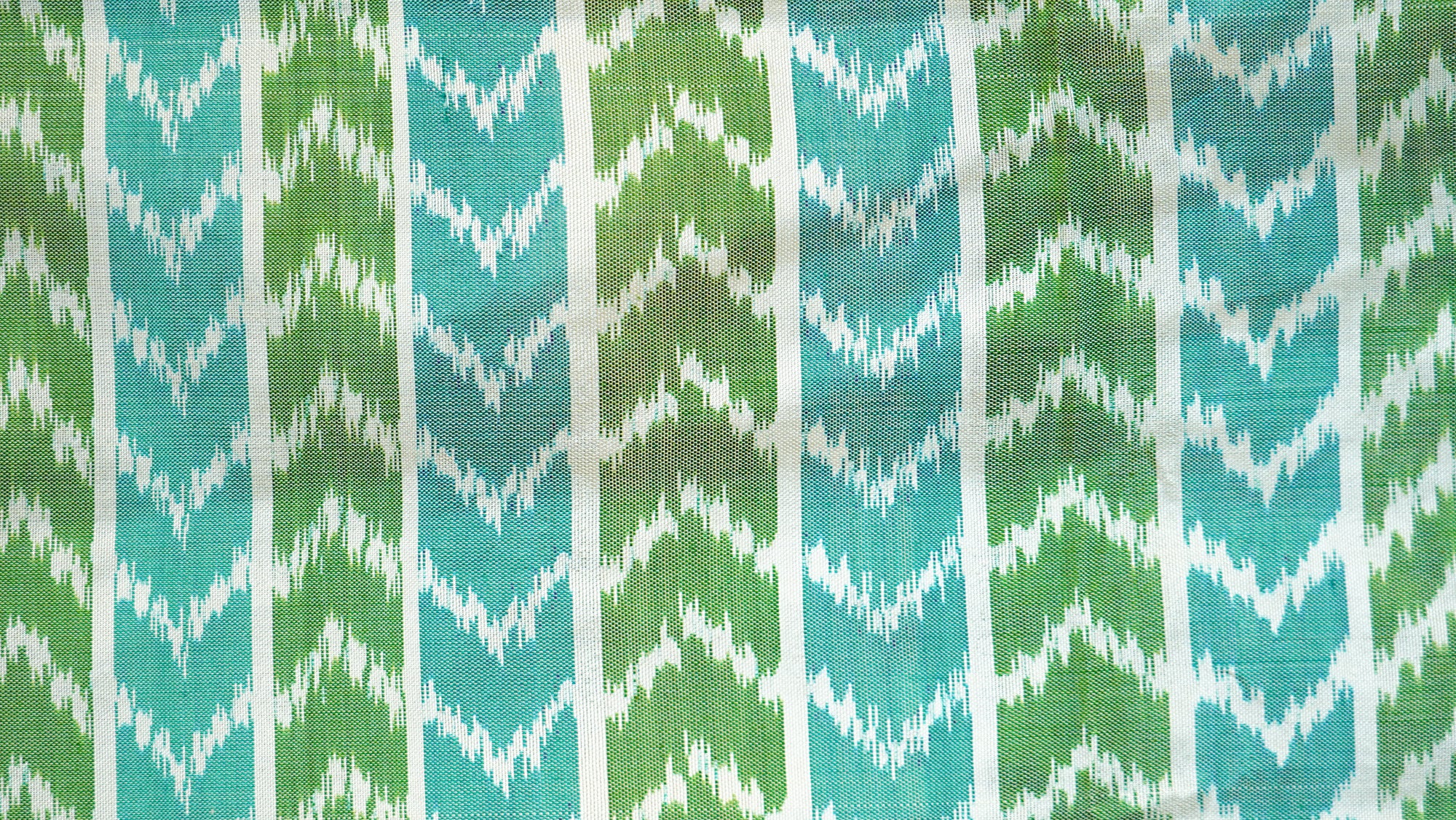 Sea Blue &amp; Green Mulberry Silk Pochampally Ikat Saree