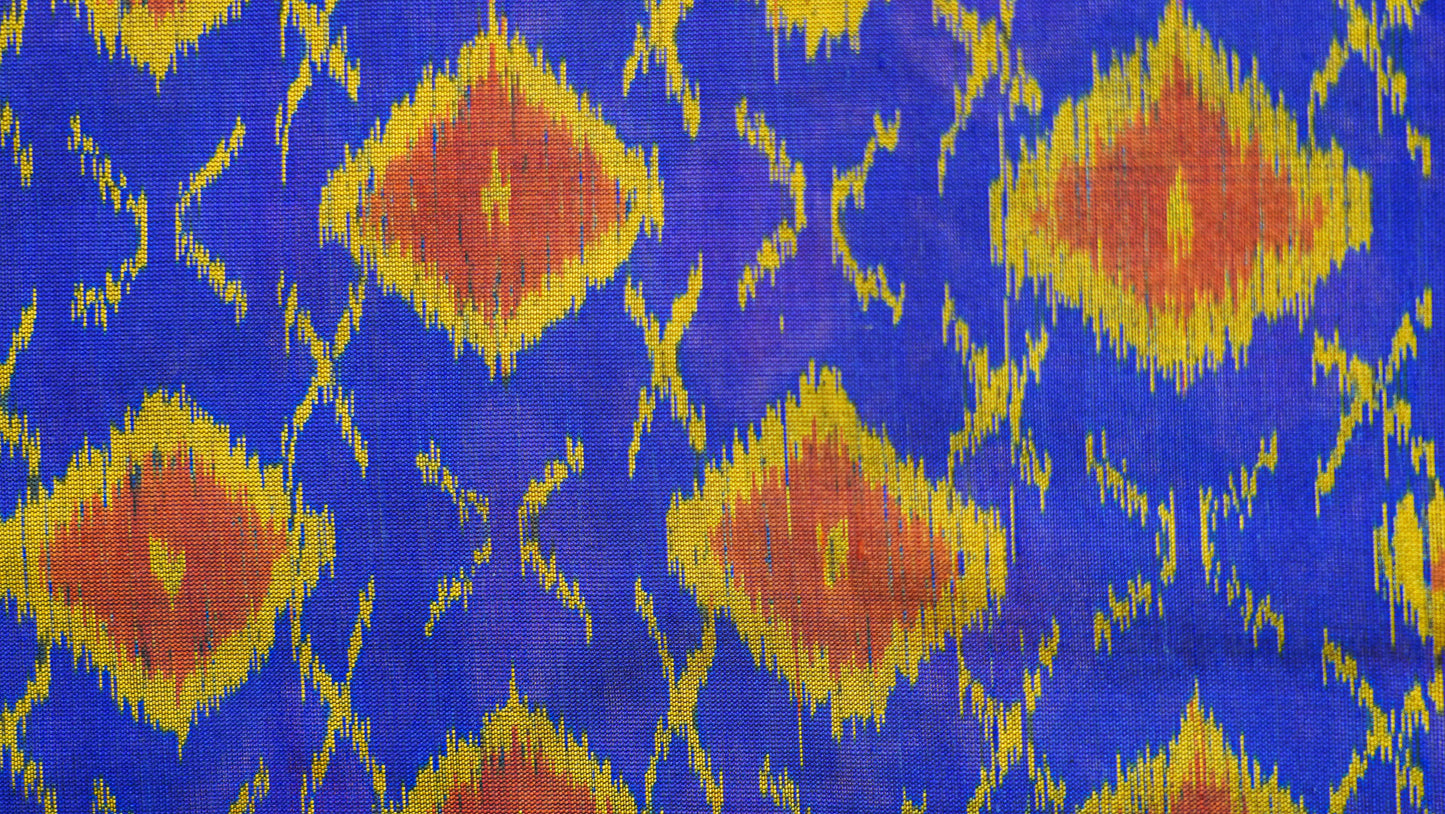 Bibhu Mohapatra Cobalt Blue & Orange Mulberry Silk Odisha Ikat Saree