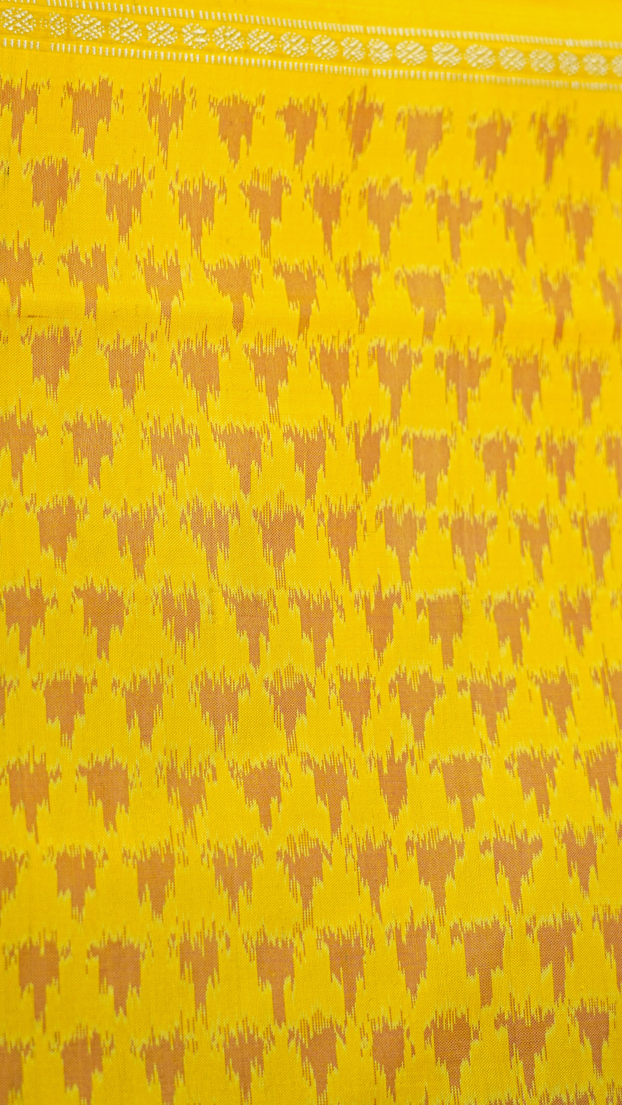 Bibhu Mohapatra Bluish Grey &amp; Yellow Mulberry Silk Pochampally Ikat Saree