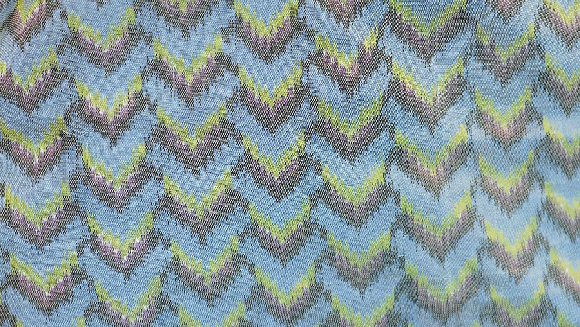 Bibhu Mohapatra Bluish Grey &amp; Yellow Mulberry Silk Pochampally Ikat Saree