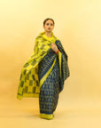 Bibhu Mohapatra Blue & Green Mulberry Silk Odisha Ikat Saree