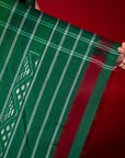 Ikatan Forest Green Mulberry Silk Odisha Ikat Saree Ikatan
