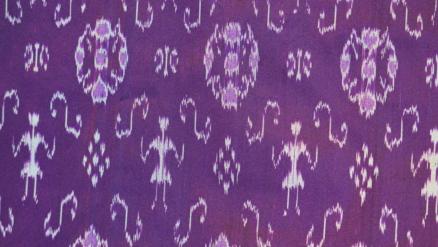 Purple & Black Mulberry Silk Odisha Ikat Saree