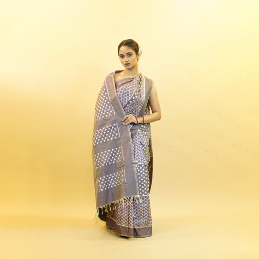Bibhu Mohapatra Purple Mulberry Silk Pochampally Ikat Saree