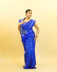 Bibhu Mohapatra Copper Blue & Olive Green Mulberry Silk Gujarat Ikat Saree