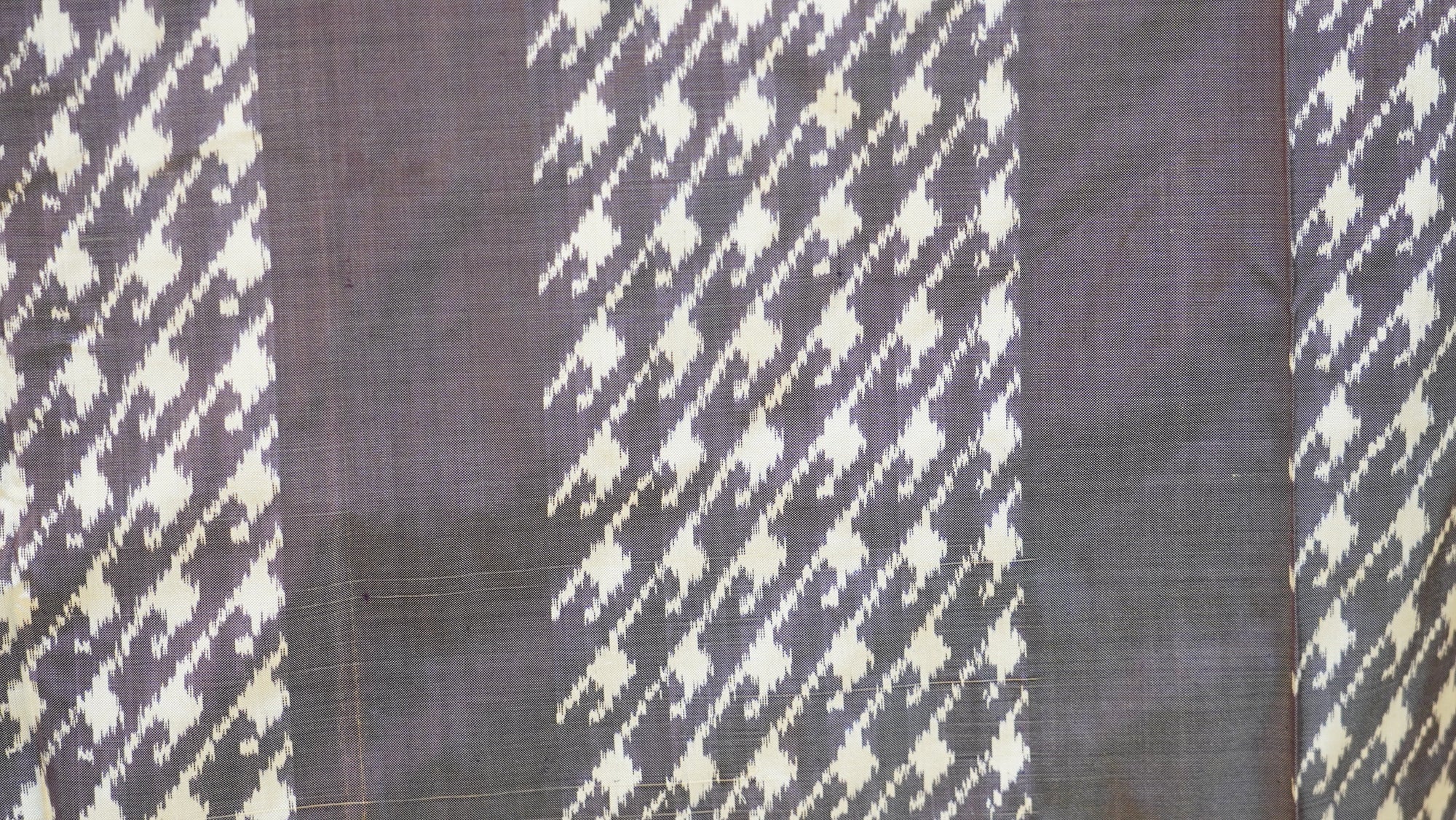 Bibhu Mohapatra Greyish-Purple &amp; Ivory Mulberry Silk Pochampally Ikat Saree