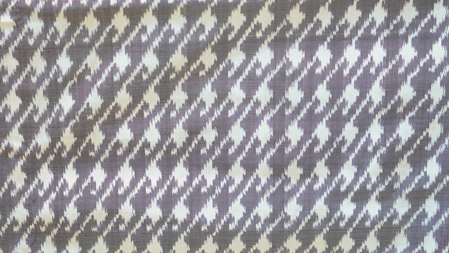 Bibhu Mohapatra Greyish-Purple & Ivory Mulberry Silk Pochampally Ikat Saree