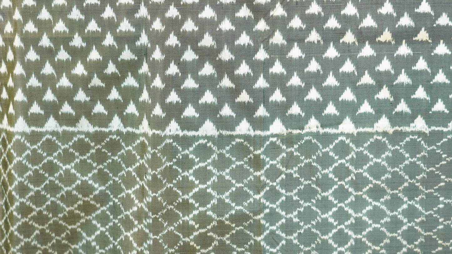 Bibhu Mohapatra Grey Mulberry Silk Pochampally Ikat Saree