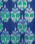 Blue & Sea Green Mulberry Silk Pochampally Geometric Ikat Saree