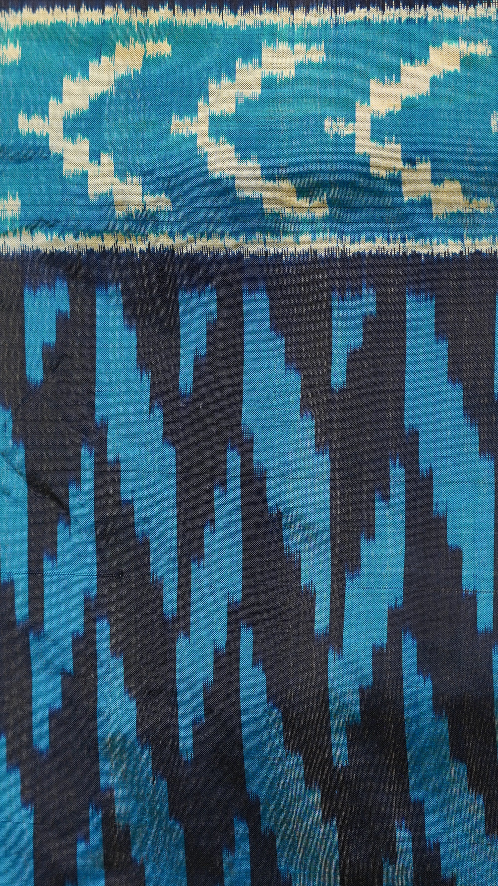 Bibhu Mohapatra Dual Blue &amp; Silver Mulberry Silk Odisha Ikat Saree